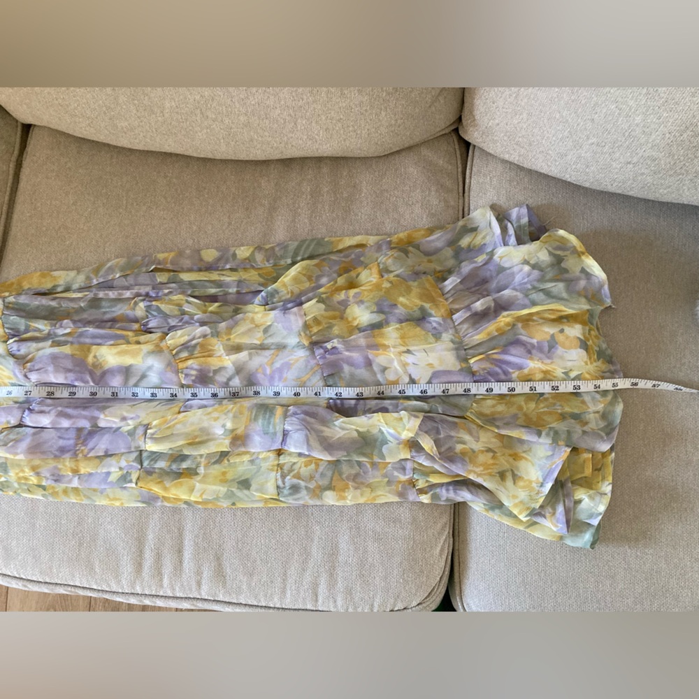 Astr Floral Tiered Maxi Dress in Lavender & Yellow - Picture 8 of 10